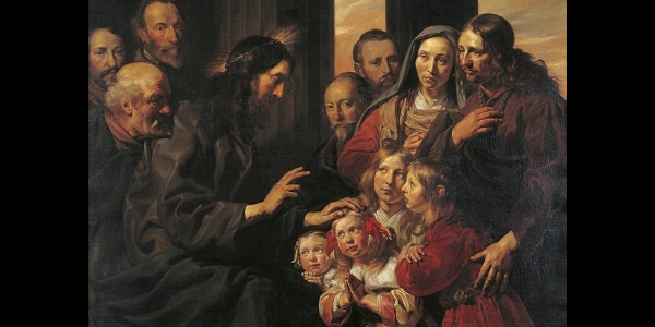 Cristo benedice i bambini, olio su tela di Jan Salomonsz de Bray (1663)